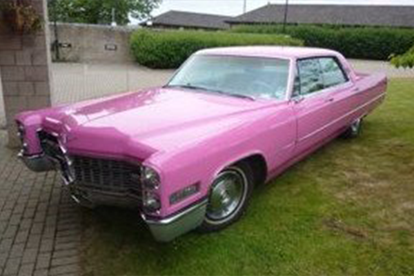 An image of the the fabulous pink Cadillac