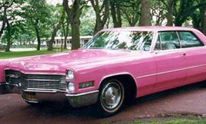 An image of the the fabulous pink Cadillac